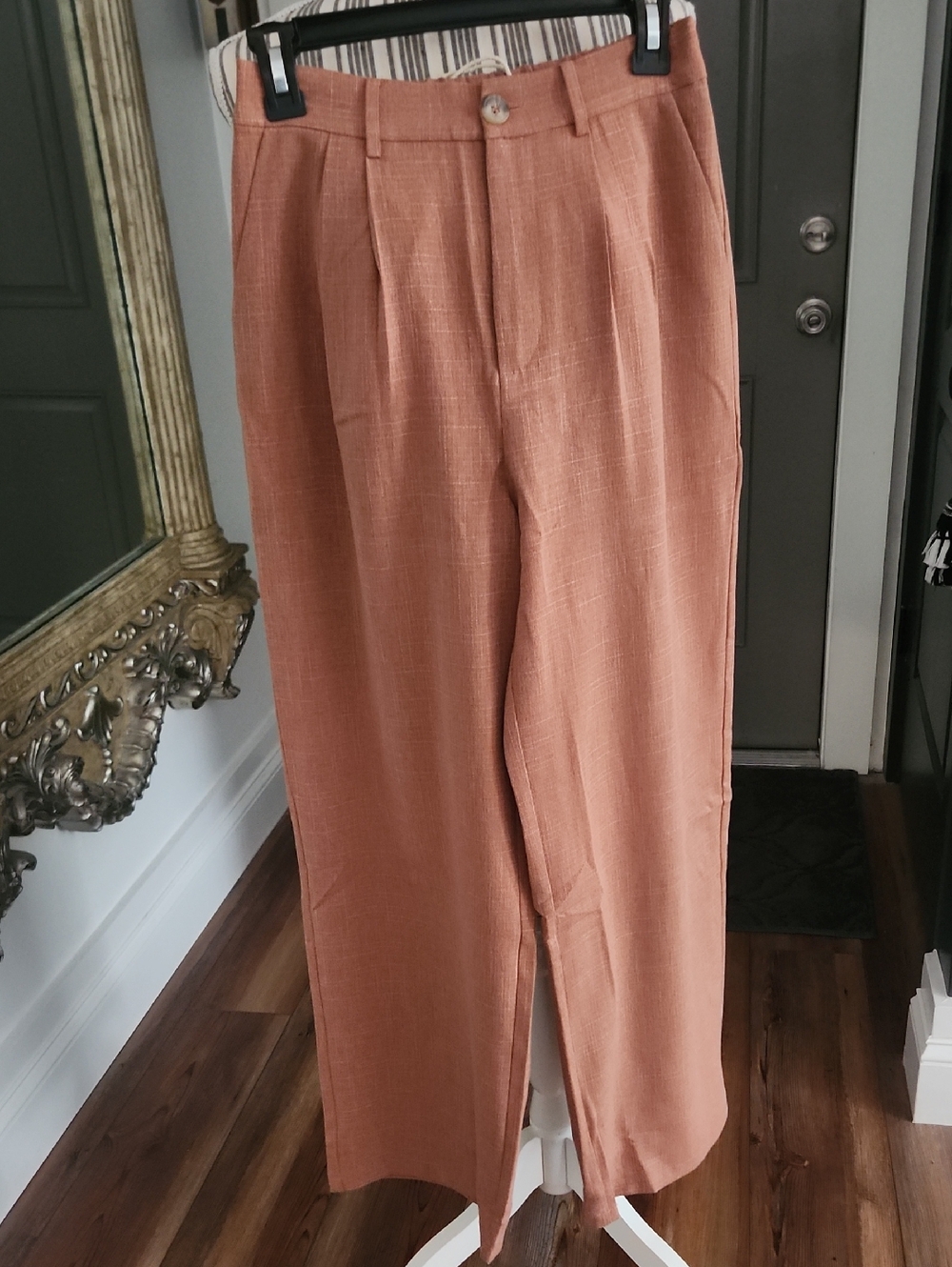 Casual Pleated Trousers in Rust